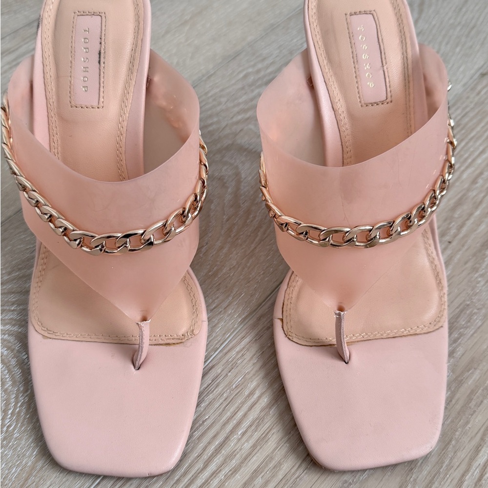 Topshop Women’s Square Open Toe Chain Heel